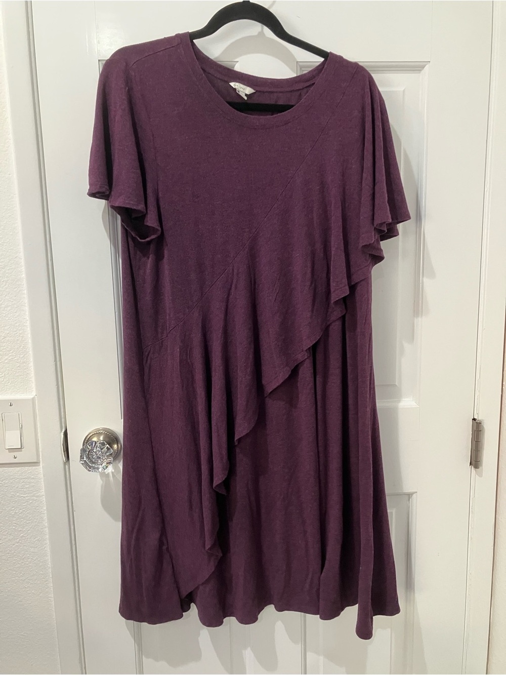 Cato Plum Ruffle Midi Dress, XL